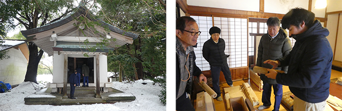 名和神社の収蔵環境の調査をおこなった